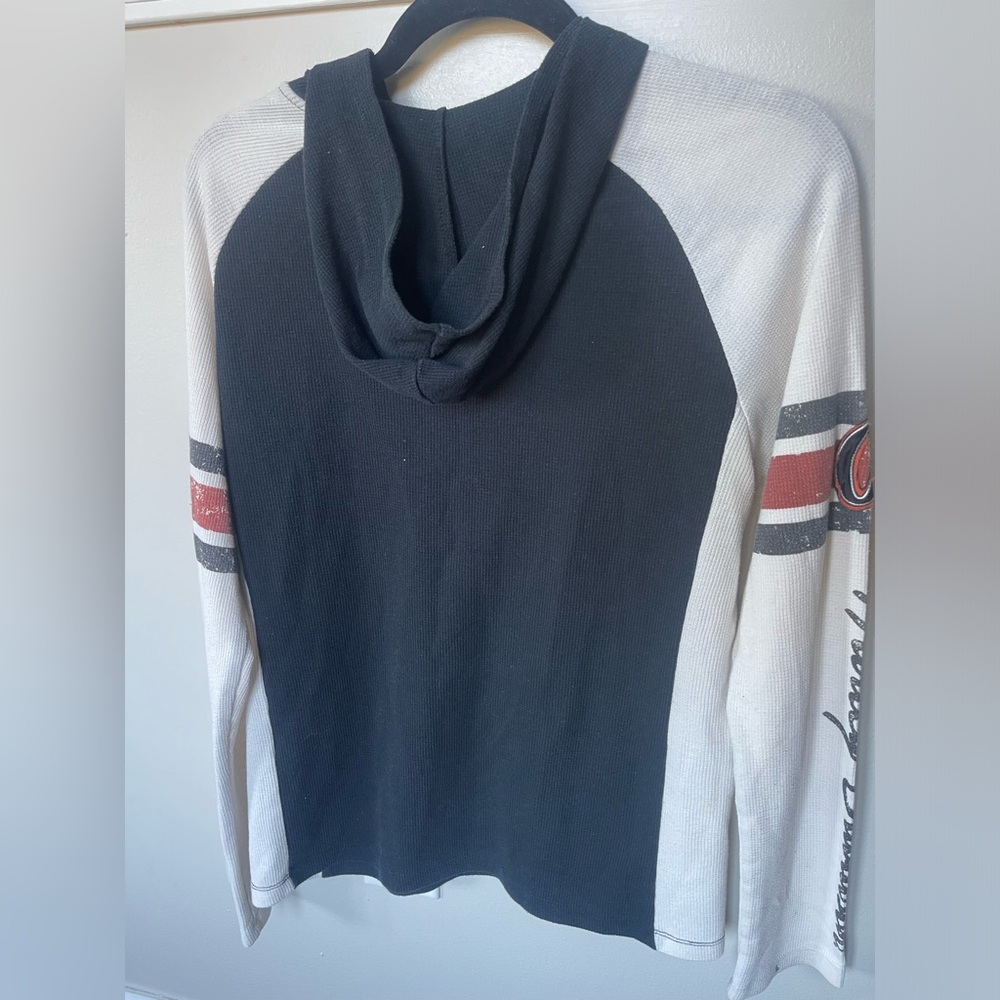 Vintage Y2k Harley Davidson hooded waffle top L - Picture 2 of 4